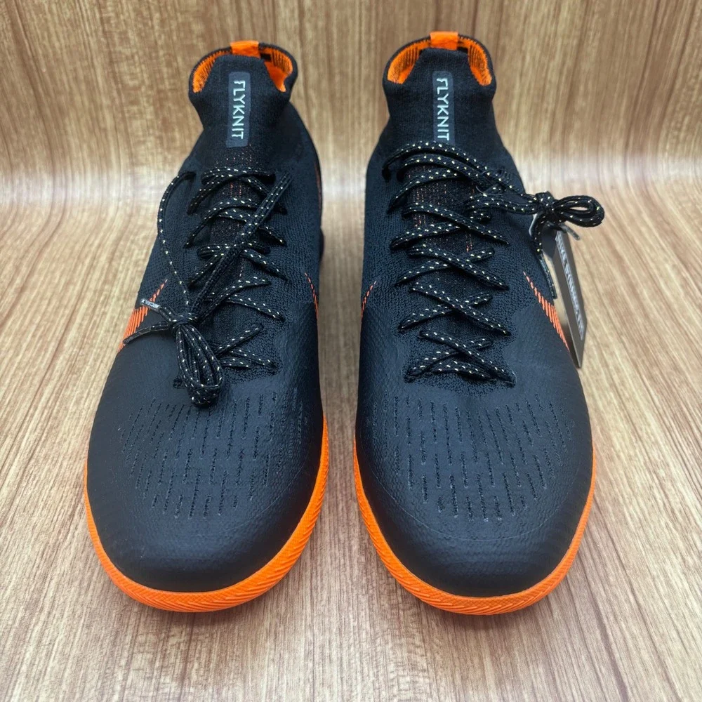 Nike MercurialX Superfly VI Elite IC Men 9.5 Black Orange Soccer Shoe AH7373-081
